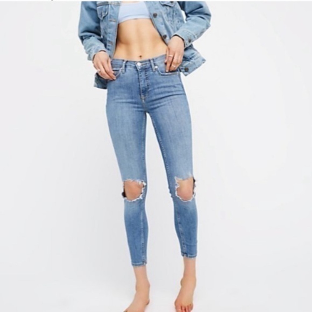 Free People Knee Skinny Jeans - Light Denim size 24